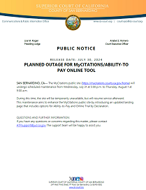 Planned Outage for MyCitations/Ability-To-Pay Online Tool